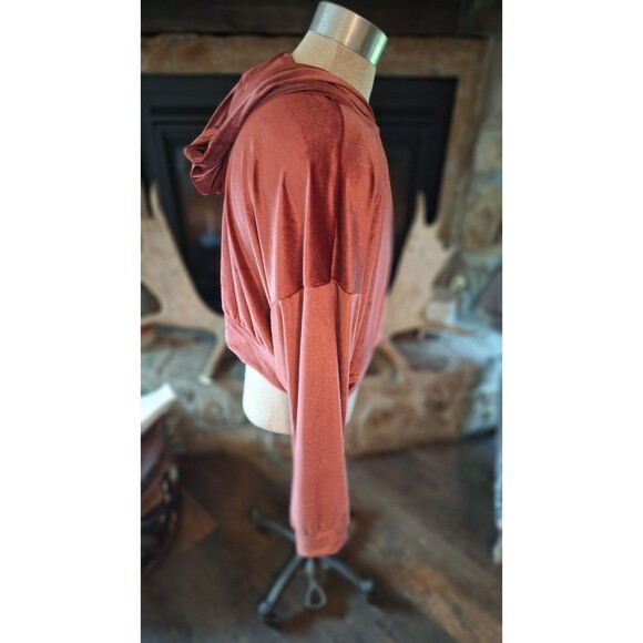 CURVY SENSE NWT Rose Velvet‎ Zip Hoodie 3X NEW - Picture 4 of 7